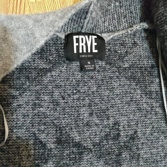 FRYE Southwestern Native Jacquard Open Front Cardigan Duster Sweater Small - Picture 6 of 7